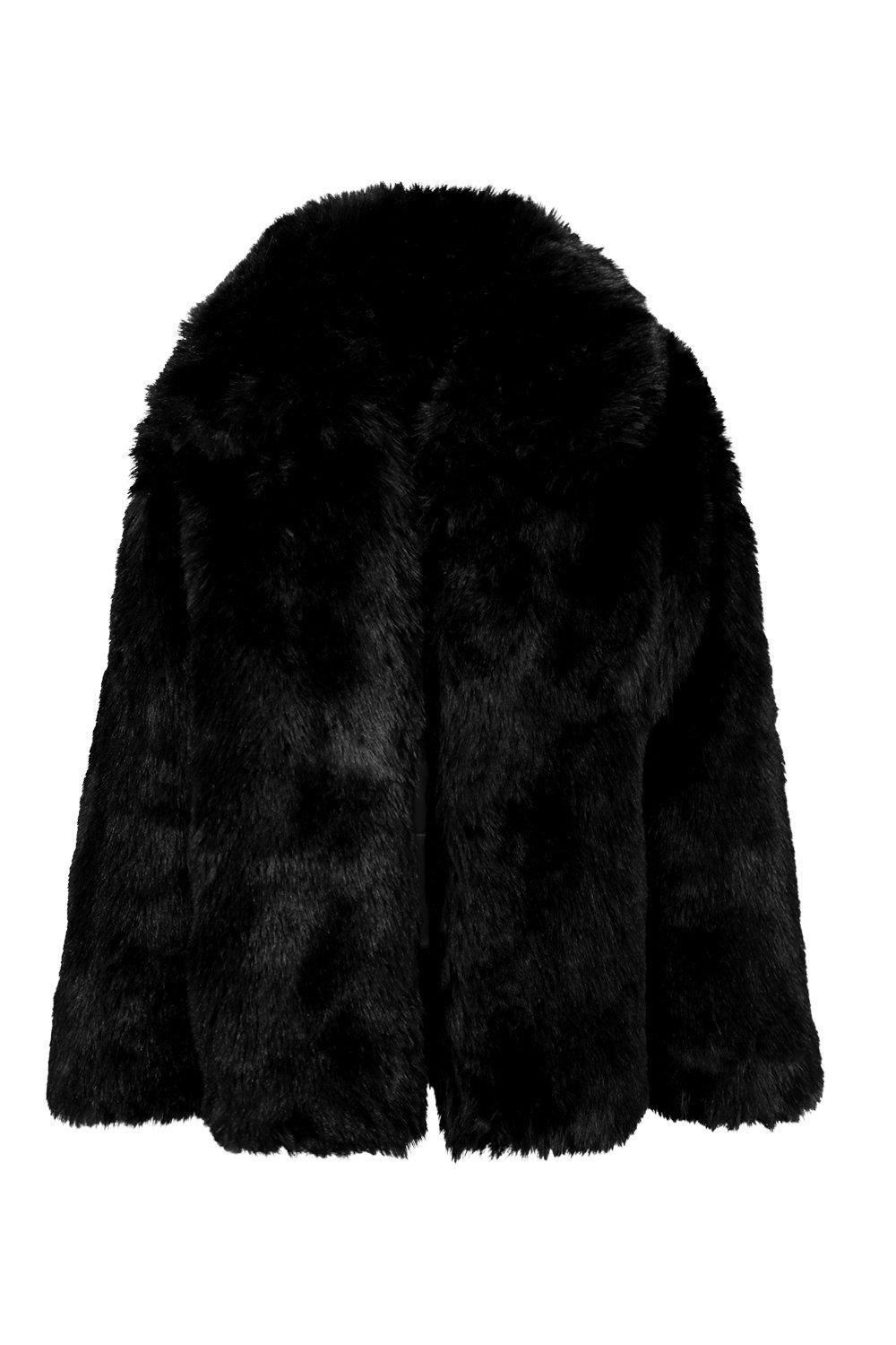 Boohoo Collared Faux Fur Coat