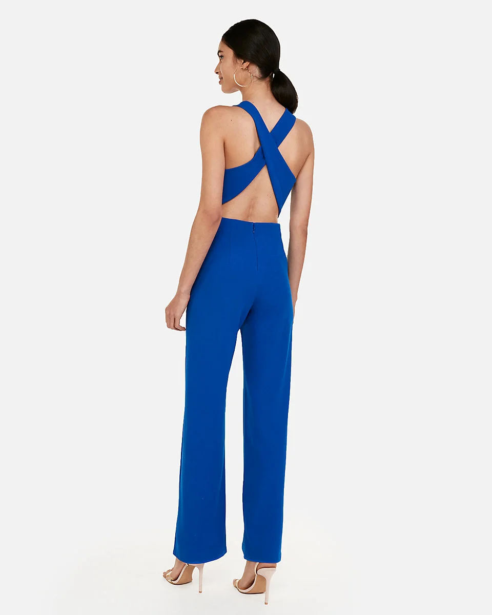 Express Cross Back Wide Leg Jumpsuit