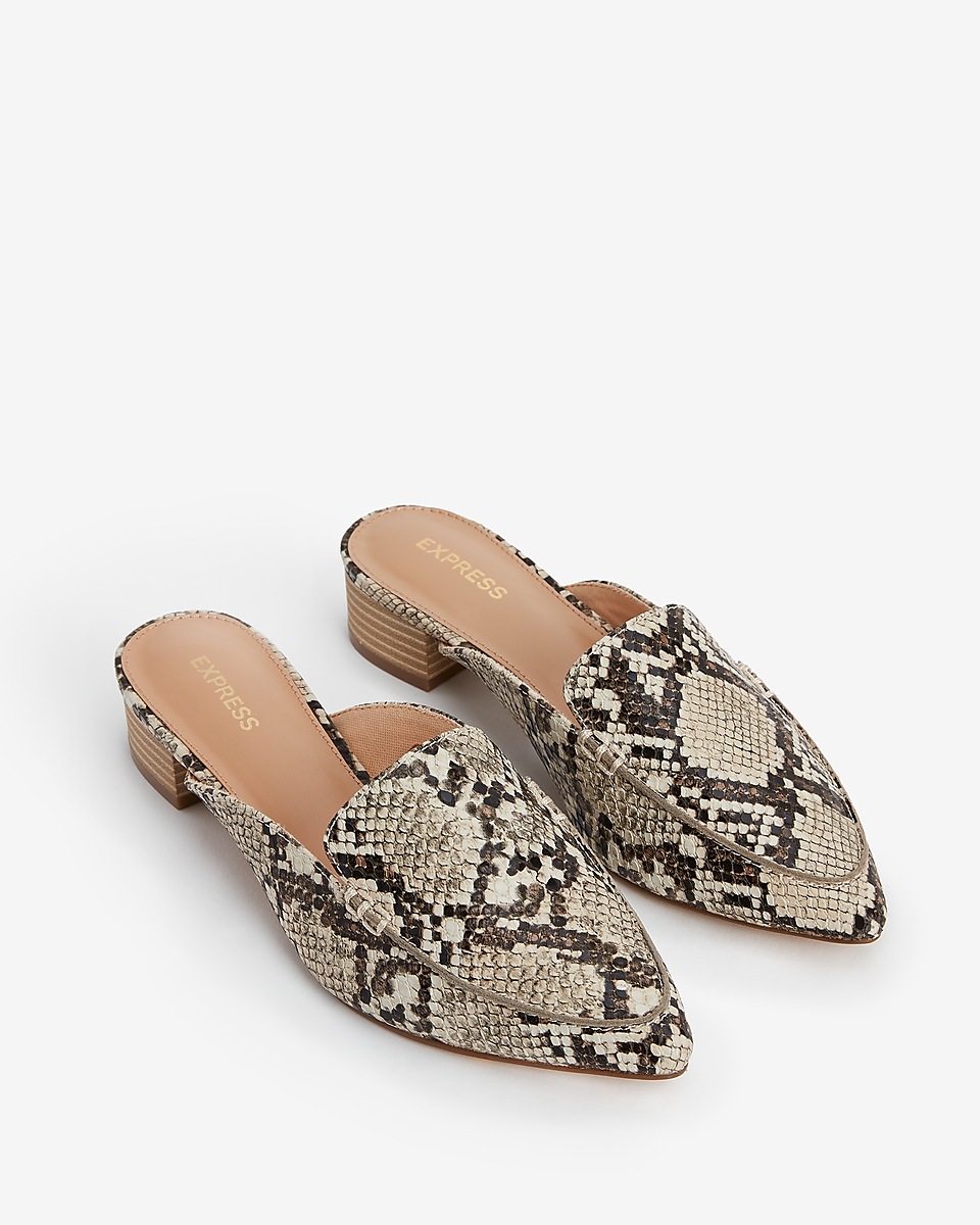 Express Snake skin mules 