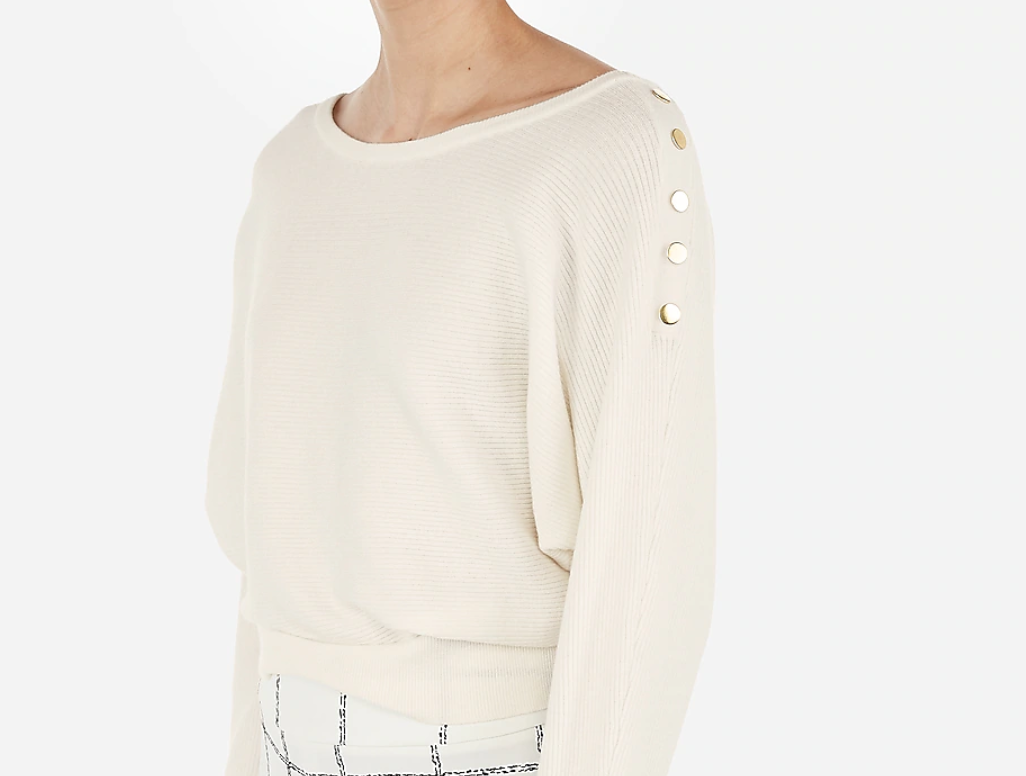 Express Ribbed Button Sweater