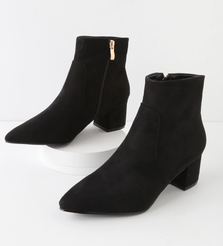 Microsuede Black Boots