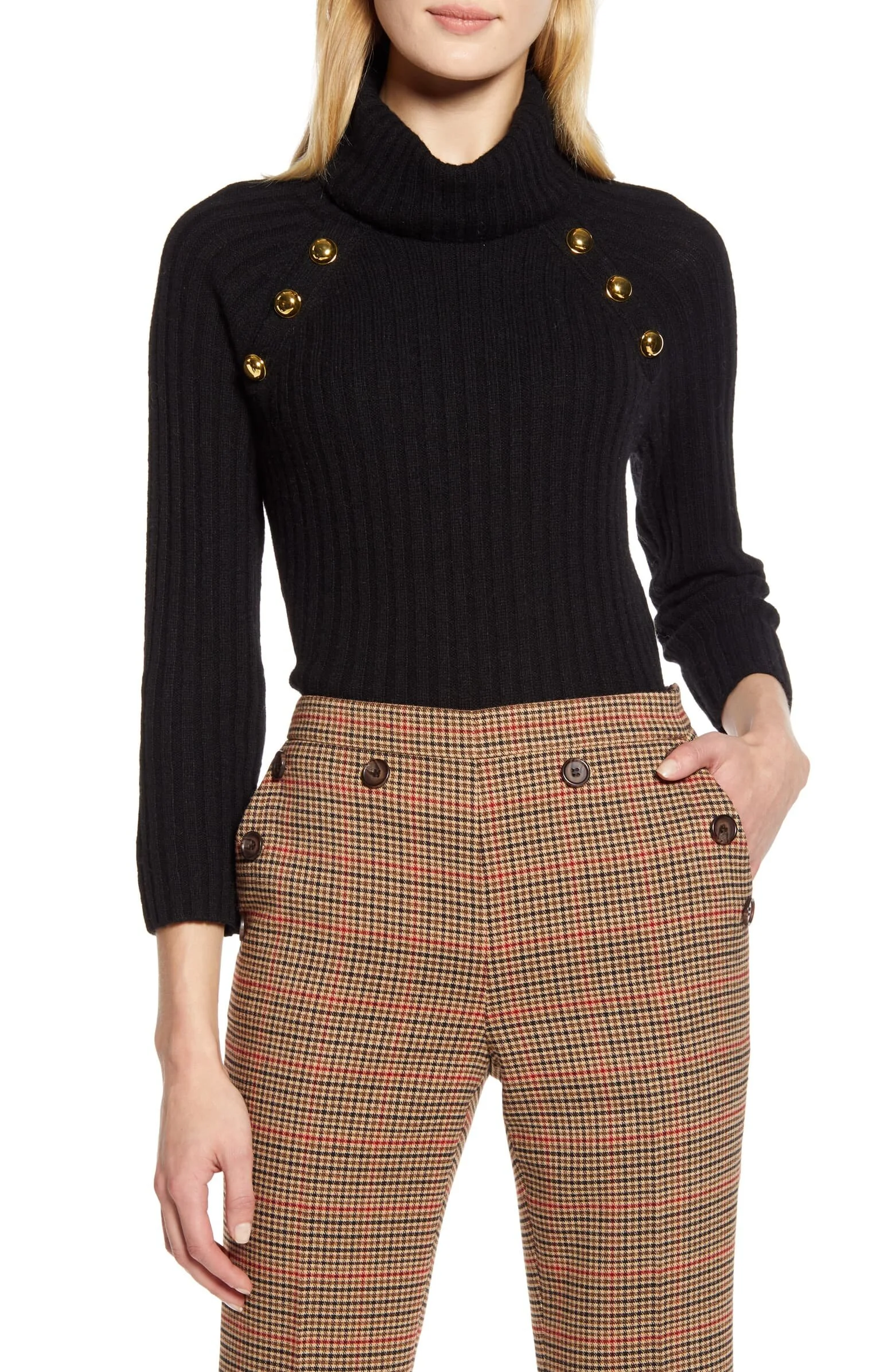 Halogen Button Detail Sweater