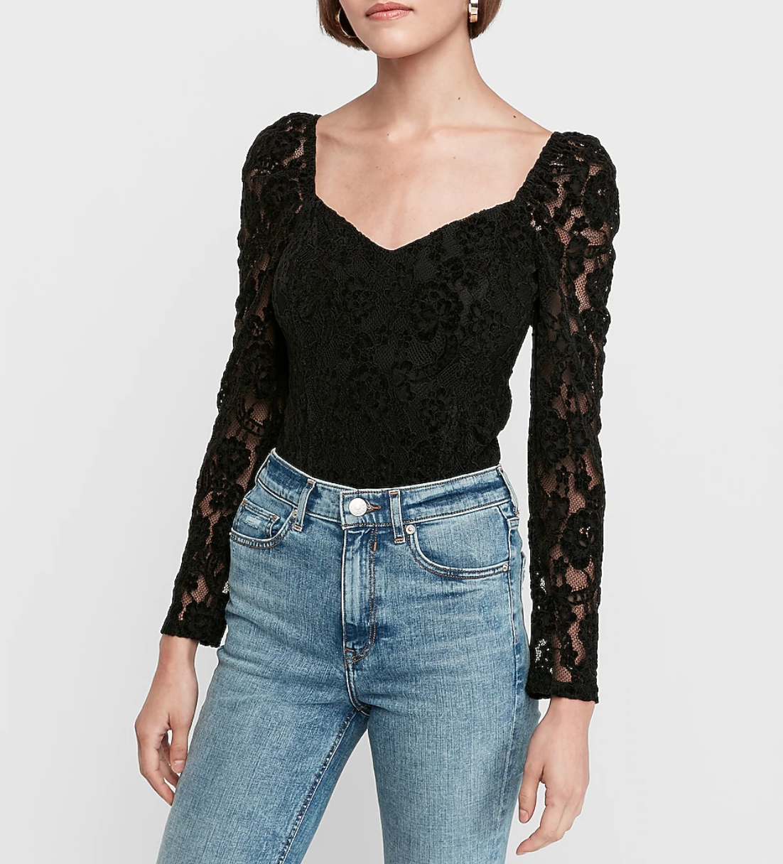 Lace Puff Bodysuit 