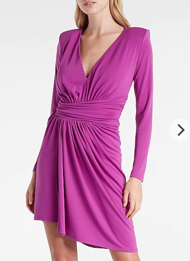 Draped shoulder dress