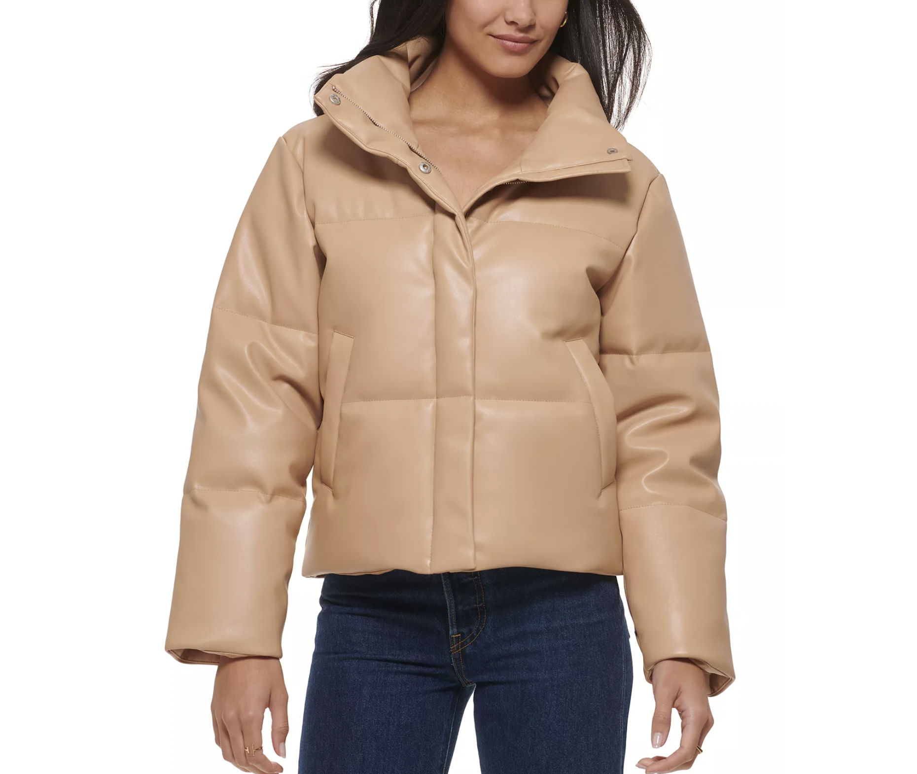 Levis Cropped Faux leather puffer