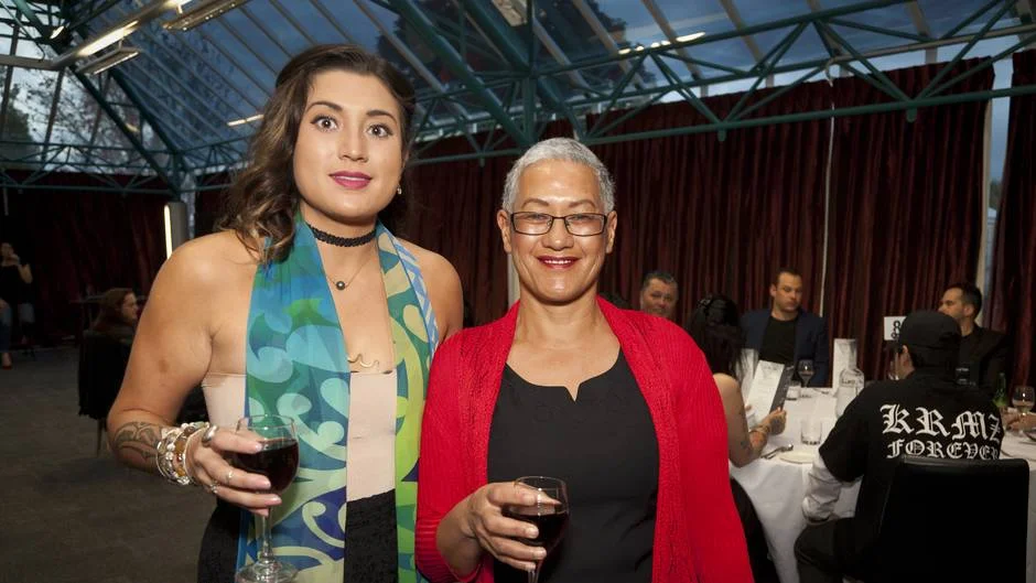 (l-r) Irimena Sellers and Taitimu Sellers. Fundraising dinner for the homeless at BOP Polytechnic. Photo/Andrew Warner