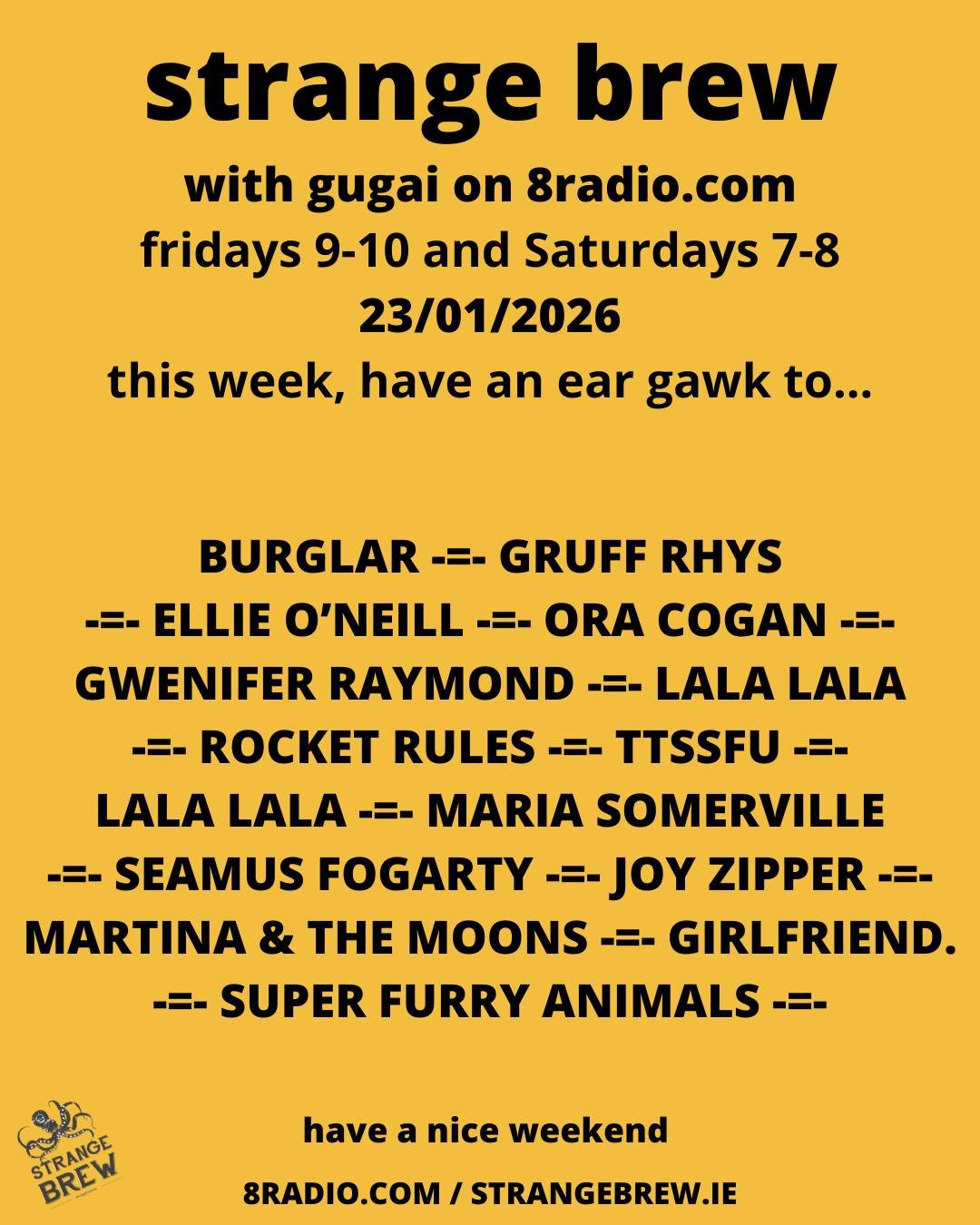 The news that Super Furry Animals are playing in August coincides nicely with the fact that Gruff Rhys is in Ireland this weekend. Which is awesome. You should go. Especially as the incredible Gwenifer Raymond is playing with him. Worth the ticket ju