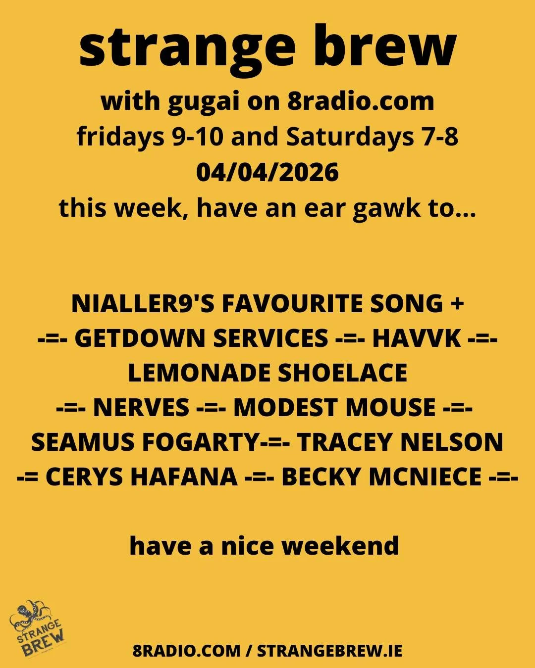 This week, a long overdue chat with Nialler9 about indie sleaze, indie landfill, streaming services and the deadly new track from Rua R&iacute;. New single from Tracey Nelson ahead of the album in July featuring a load of heavyweight collaborators - 