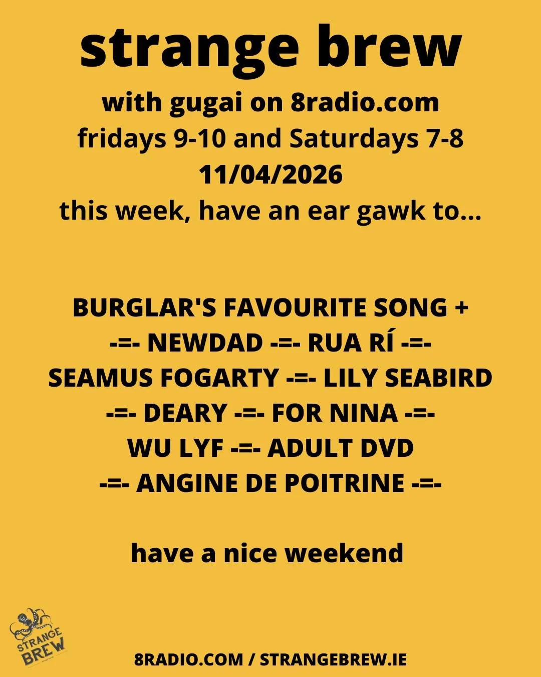 Some times, the stars align. Some times, Burglar&rsquo;s favourite song is also your favourite song by The Goon Sax. Some band. Also, Burglar have a new single. So do For Nina. And they are both playing in the Grand Social on 16 April (followed by Ni