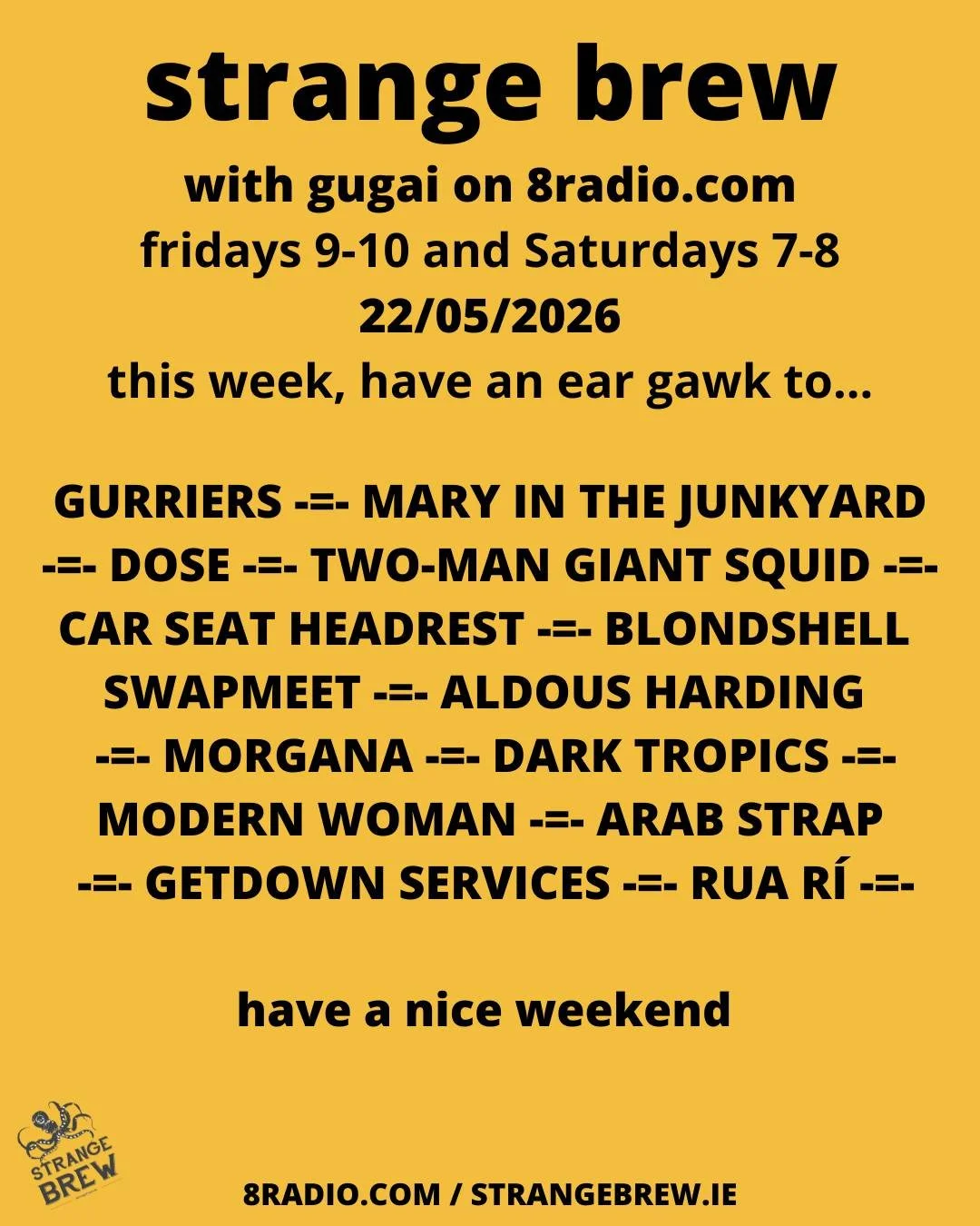 Loads of great stuff for you this week - Gurriers have a new single, album and live dates! The Dose EP is out -  go see them next week. Mary In The Junkyard &amp; Swapmeet both release single #3 from their forthcoming albums. Check out the incredible