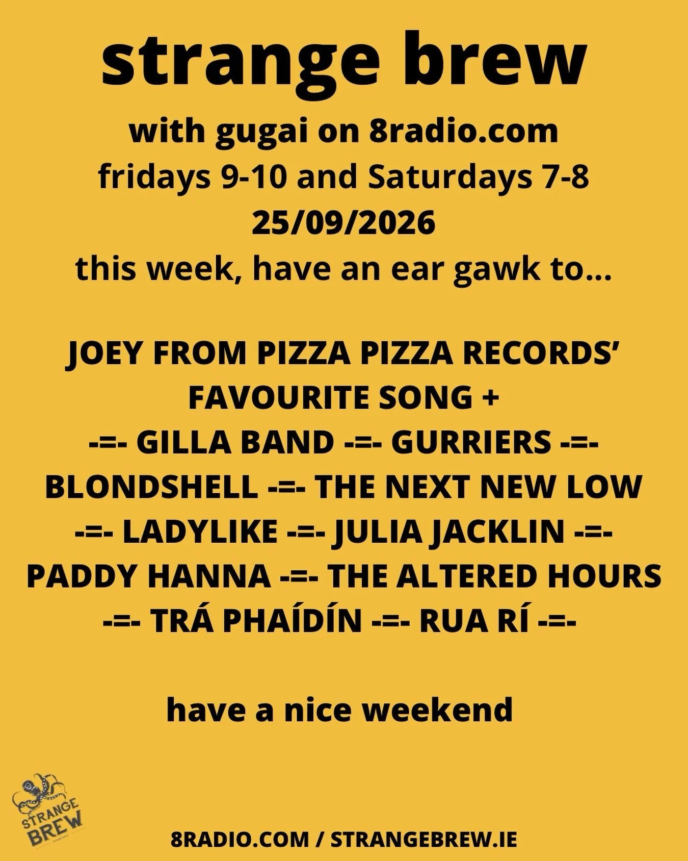 So many amazing albums out this week it&rsquo;d make you sick. Gilla Band are back with an astonishing album number 4, Gurriers&rsquo; Nobody&rsquo;s Coming To Save You is stunning, and the Tr&aacute; Pha&iacute;d&iacute;n album is really something e