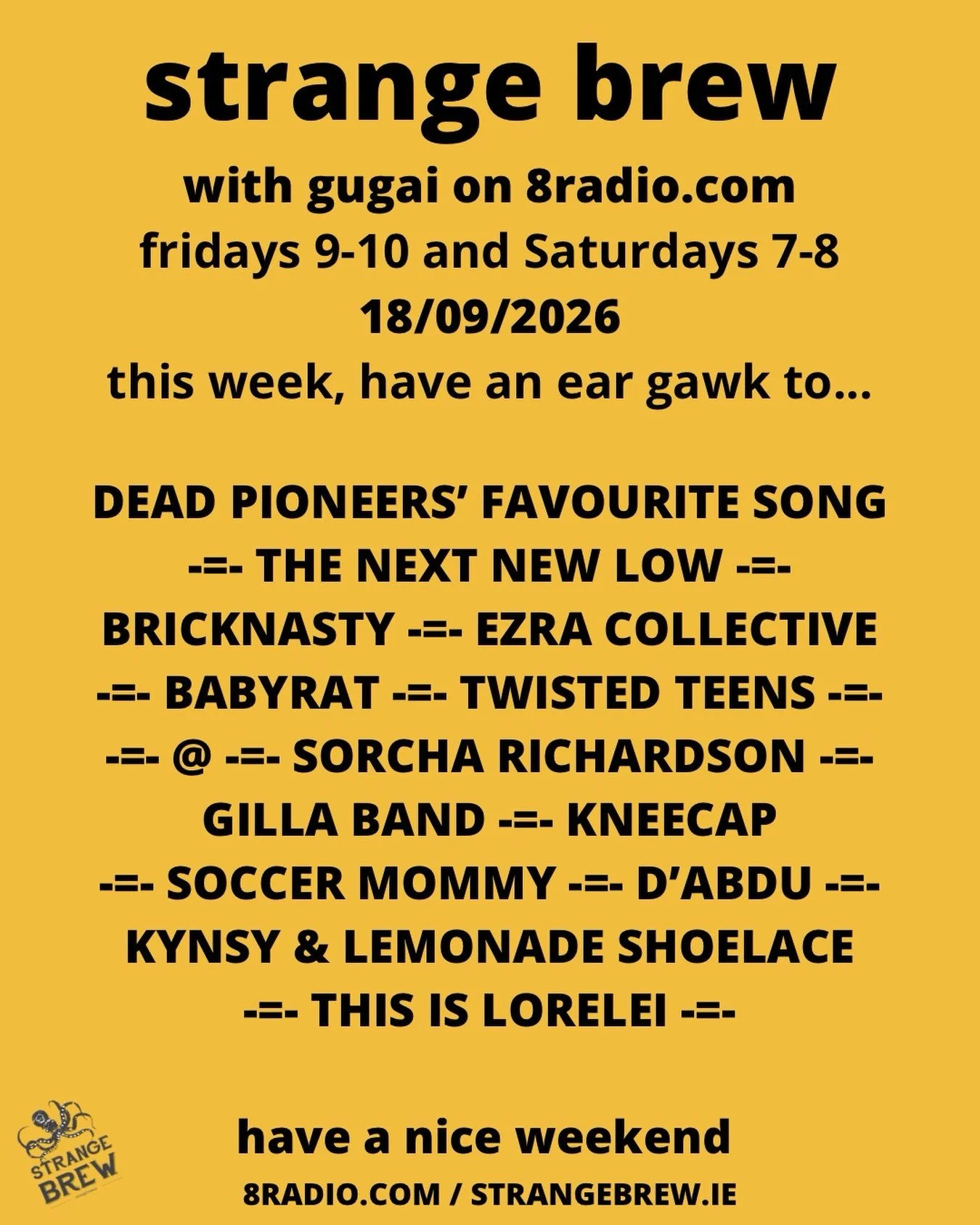 Hello! Greg from Dead Pioneers loves some Kneecap! Please check out the incredible new album from The Next New Low. Babyrat&rsquo;s debut single - finally! Are @ the hardest band to find? New music from Bricknasty, Kynsy &amp; Lemonade Shoelace, Sorc