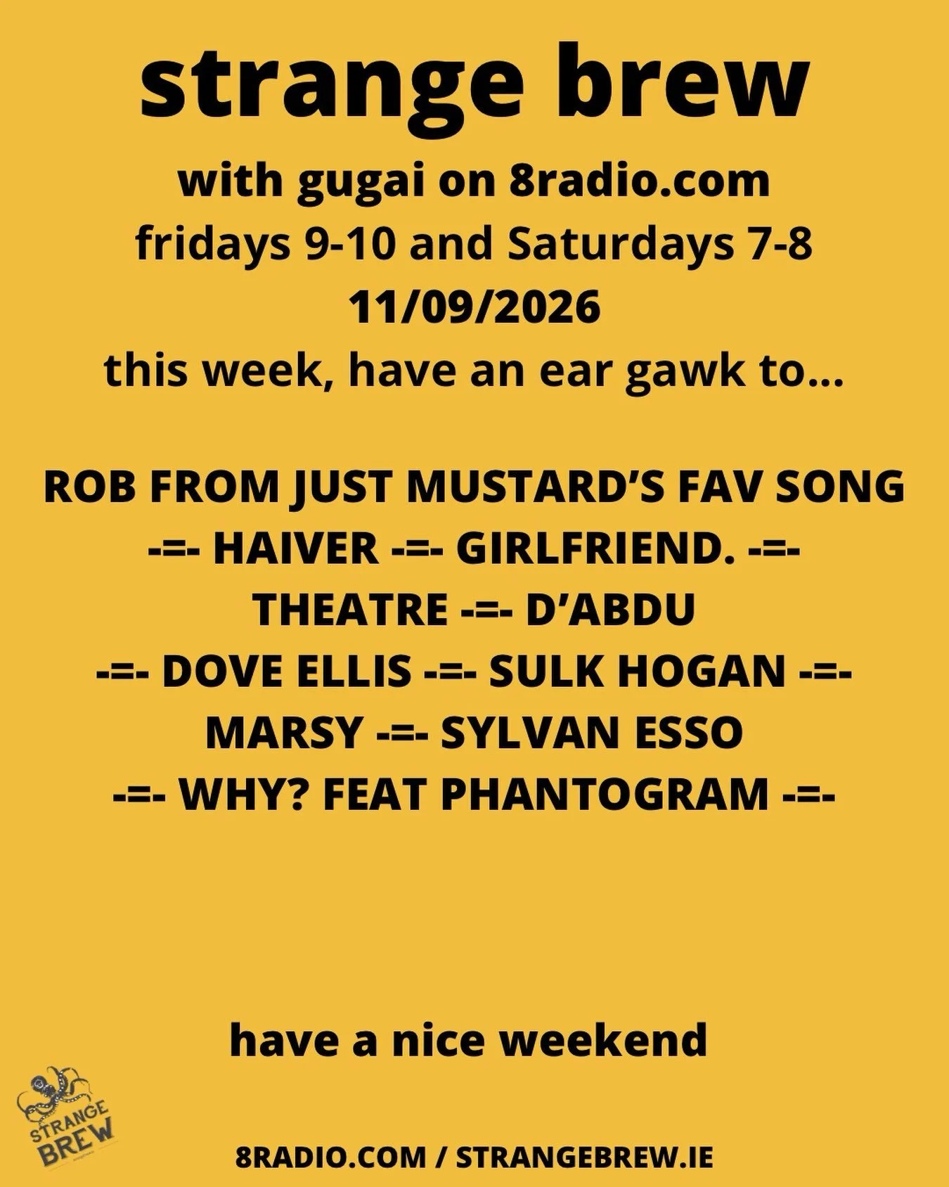 I had a chat with Rob from Just Mustard on what is now his show during the summer, and he dropped some pretty BIG news (congratulations, Rob) and chose his favourite My Bloody Valentine song. This Is Lorelei&rsquo;s new album is out! The new Why? Alb
