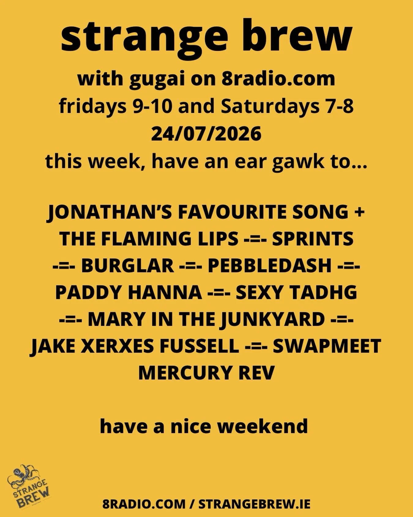 A pleasure to talk to Jonathan from Mercury Rev about All Is Dream, the Catskills and how awesome Susan Cooper&rsquo;s books are. Paddy Hanna announces Paddy Hanna&rsquo;s Bacharach Show Vol 1. The Swapmeet album is great. Don&rsquo;t miss Sprints &a