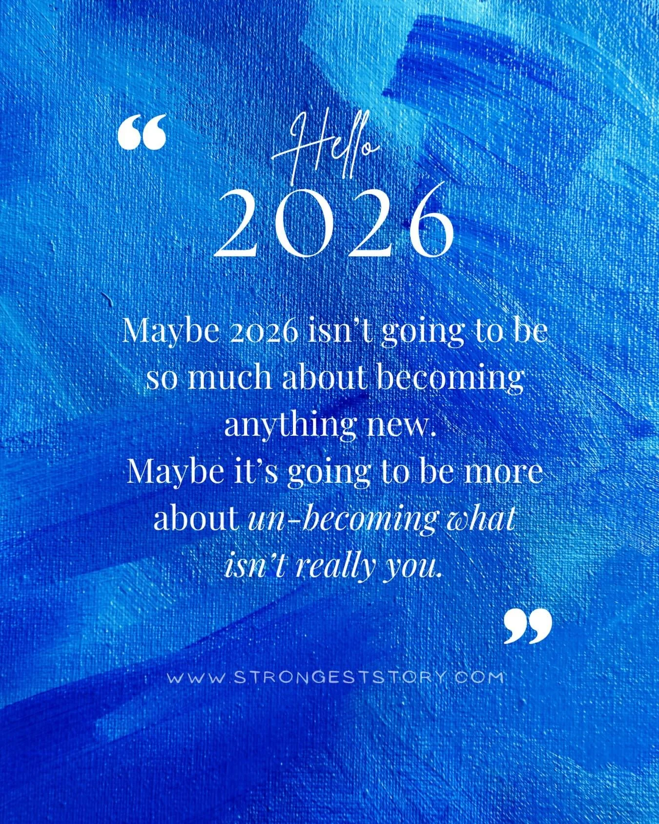 𝐒𝐨 𝐨𝐟𝐭𝐞𝐧 𝐭𝐡𝐞 𝐦𝐚𝐧𝐭𝐫𝐚 𝐟𝐨𝐫 𝐚 &lsquo;𝐧𝐞𝐰 𝐲𝐞𝐚𝐫&rsquo; 𝐢𝐬 &ldquo;𝐧𝐞𝐰 𝐲𝐨𝐮&rdquo; - but we believe that 𝐲𝐨𝐮 𝐚𝐫𝐞 𝐚𝐥𝐫𝐞𝐚𝐝𝐲 𝐦𝐨𝐫𝐞 𝐭𝐡𝐚𝐧 𝐞𝐧𝐨𝐮𝐠𝐡 𝐚𝐬 𝐲𝐨𝐮 𝐚𝐫𝐞.

You&rsquo;ve been created with everyth