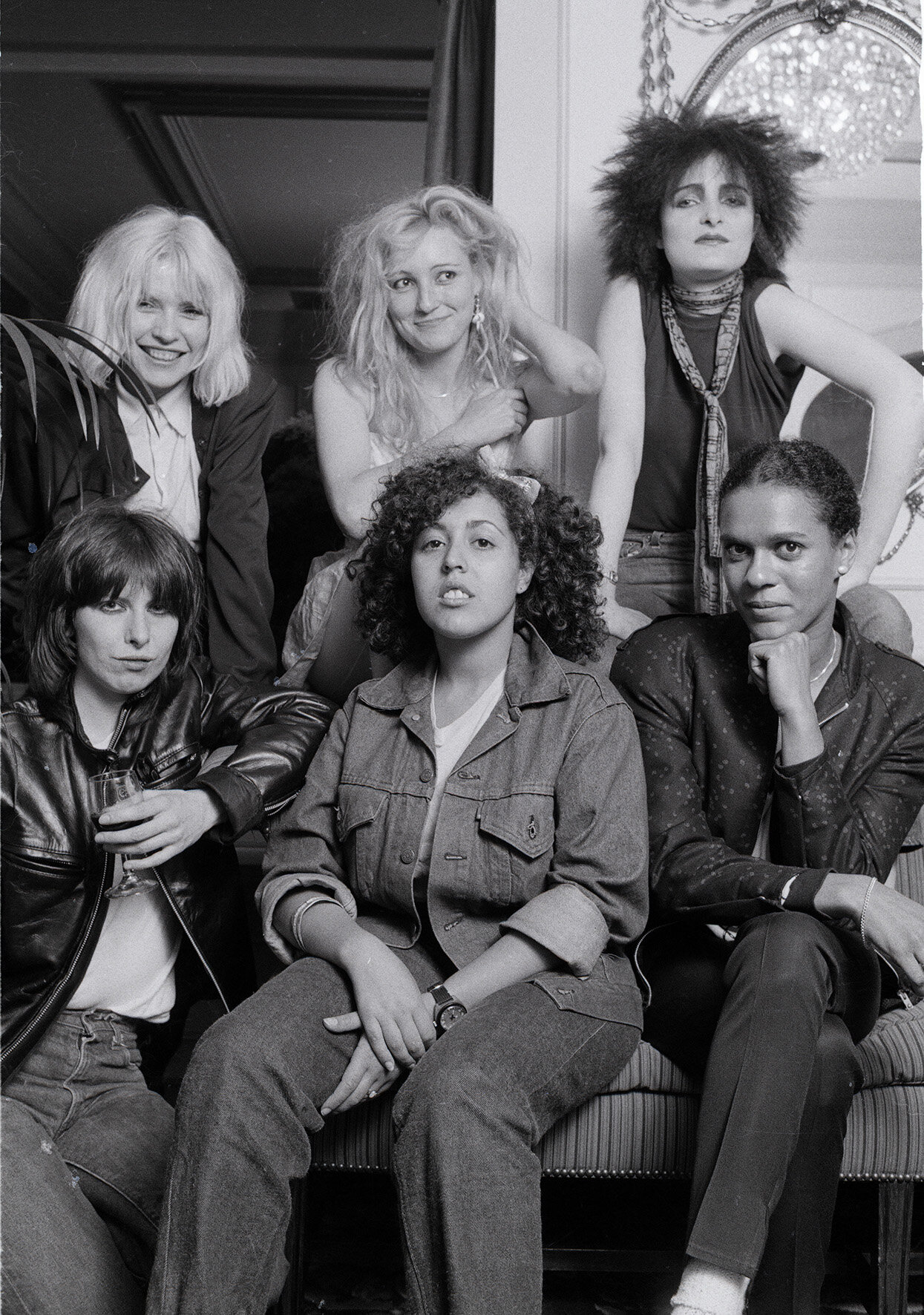 'Ladies Tea Party', London, 1980 - Debbie Harry, Viv Albertine of The Slits, Siouxsie Sioux, Chrissie Hynde, Poly Styrene of X-Ray Spex and Pauline Black of The Selector
