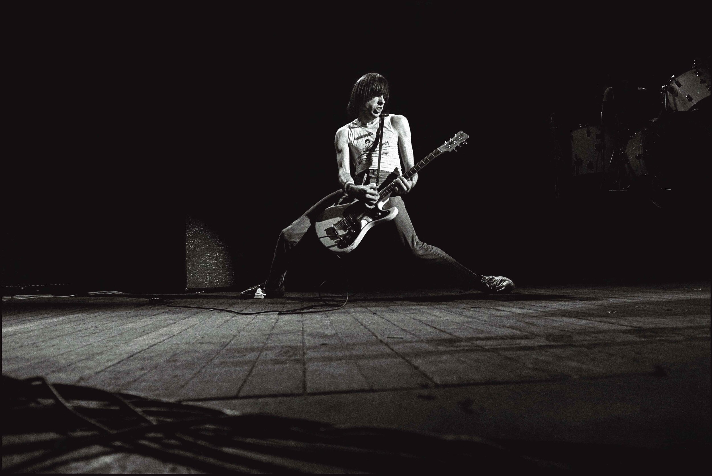 Johnny Ramone performing at Hammersmith Odeon, London, England, 1979