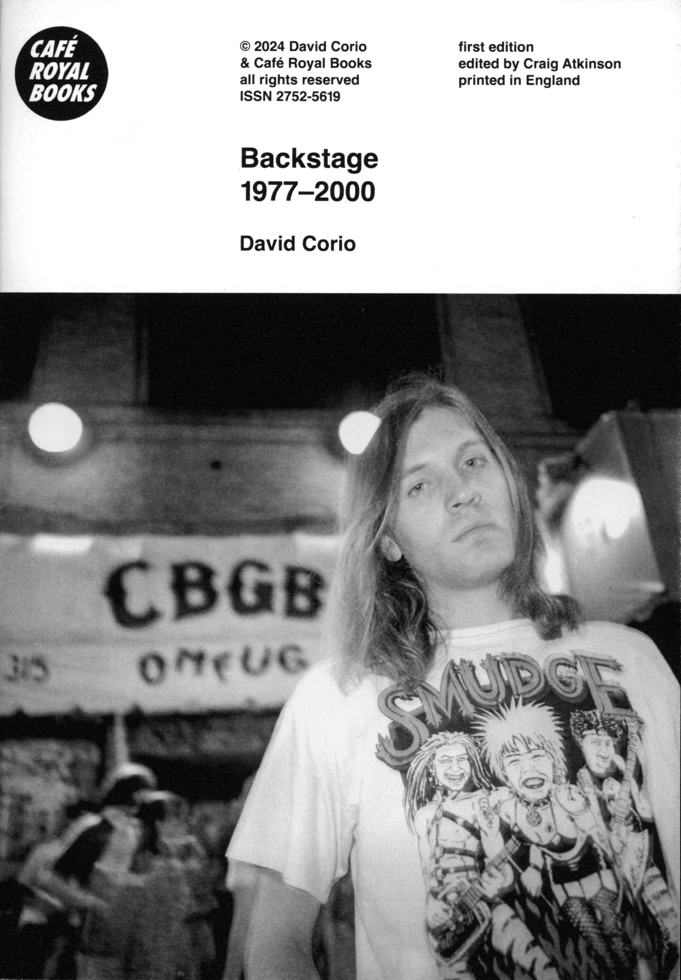 Out Now: David Corio's 'Backstage 1977-2000' by Café Royal Books