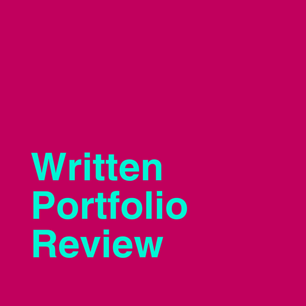 Written Portfolio Review