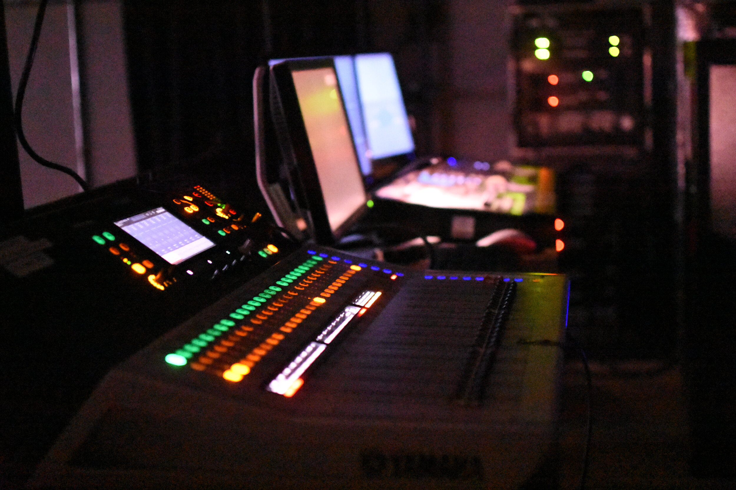 Tech desk on balcony 