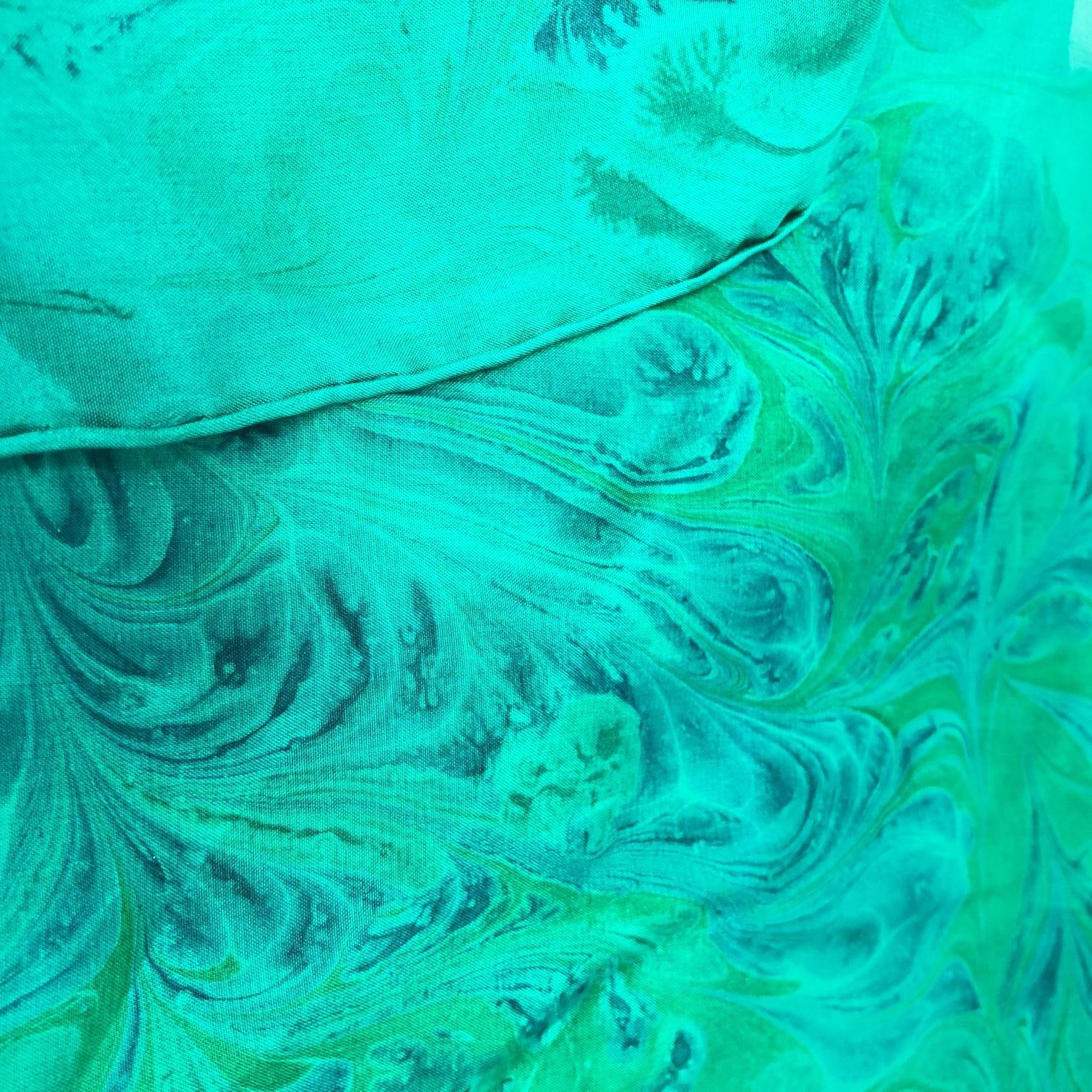 Zohara Silk Scarf - Green - Heart