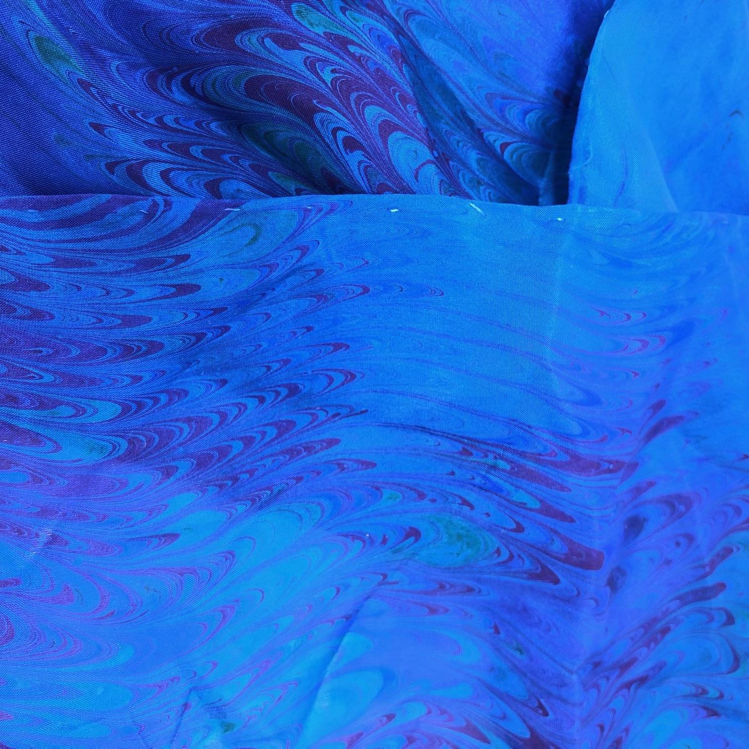Zohara Silk Scarf - Blue - Throat