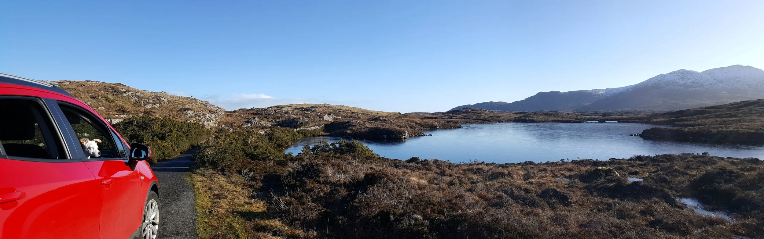 Views out towards the lightly dusted snow capped hills……