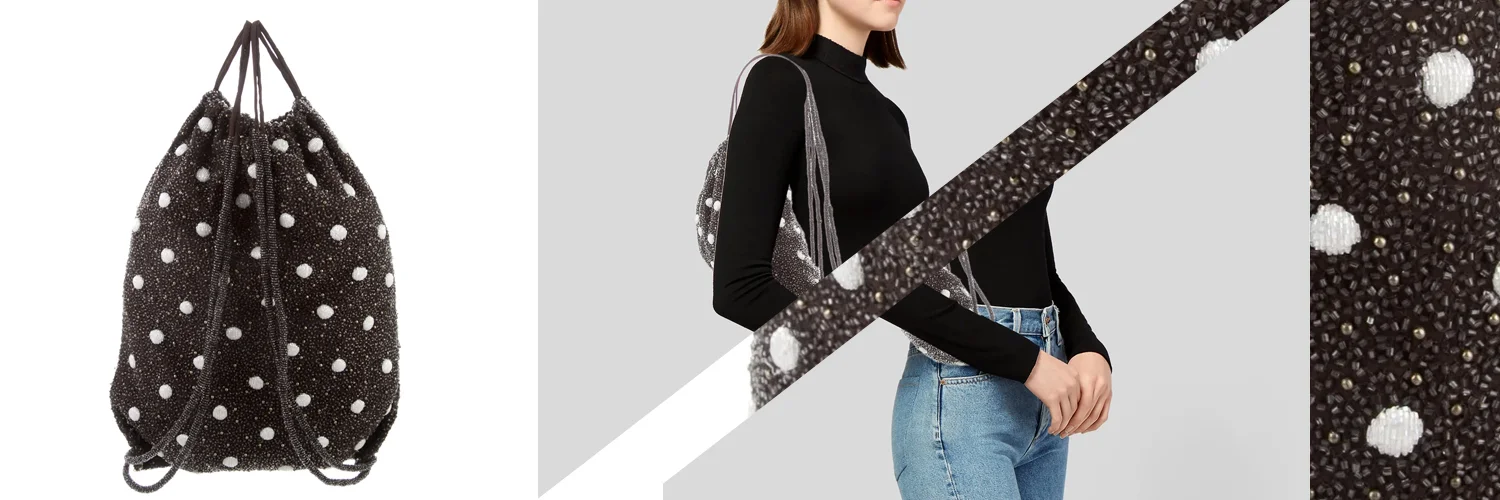 Wintour Beaded Backpack w/ Tags by Ganni, €176.73 at therealreal.com .