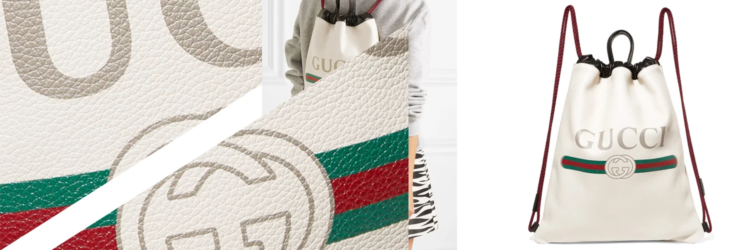 Printed textured-leather backpack by Gucci, €1,290 at net-a-porter.com .