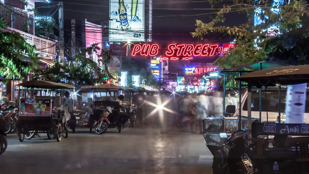 The infamous ‘Pub Street’ display in Siem Reap