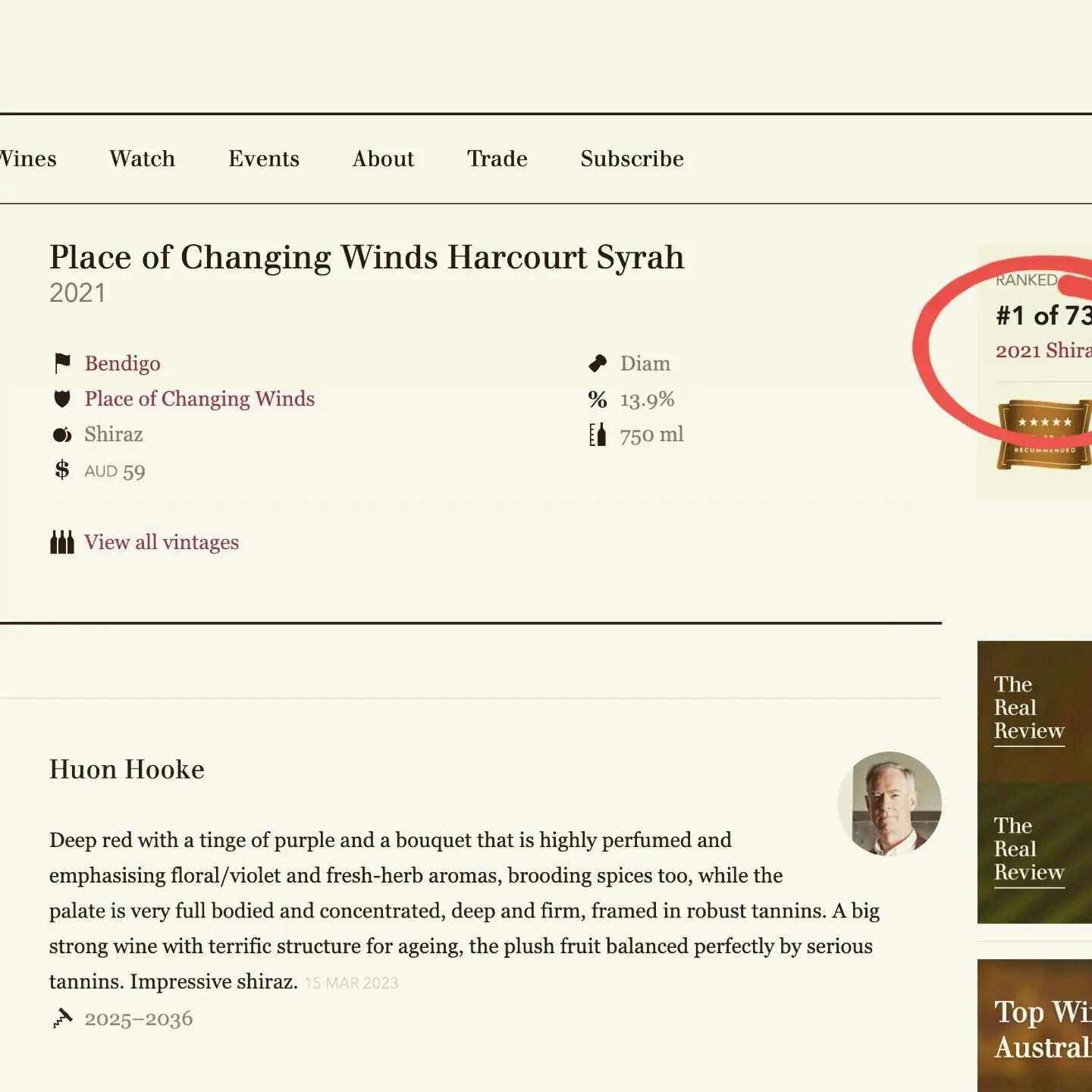 Some nice reviews for our Grower Series wines from both Mike Bennie @winefront.com.au and Huon Hooke including a 96/100 (#1 Victorian Shiraz) from Huon. These three wines out next week to trade and mailing list. #placeofchangingwinds #growerseries #v