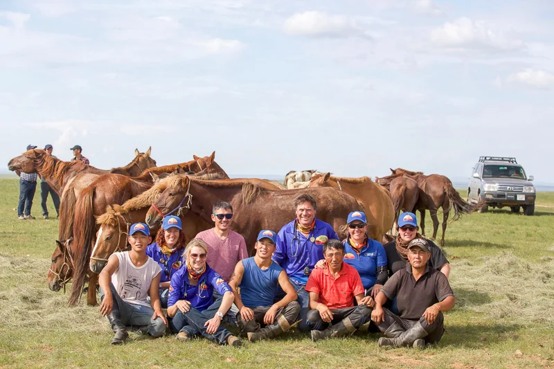 Gobi Desert Cup Officials with Mongolian Herdsmen and Vets.