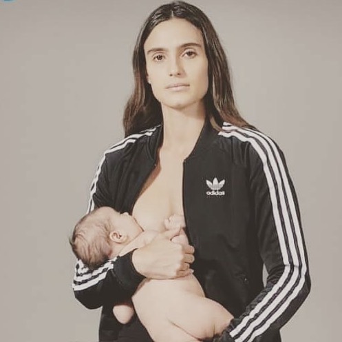 My friends at @familypicnicchi shared this! So exciting to see @adidasoriginals promoting breastfeeding in their advertisements! More of this please!!