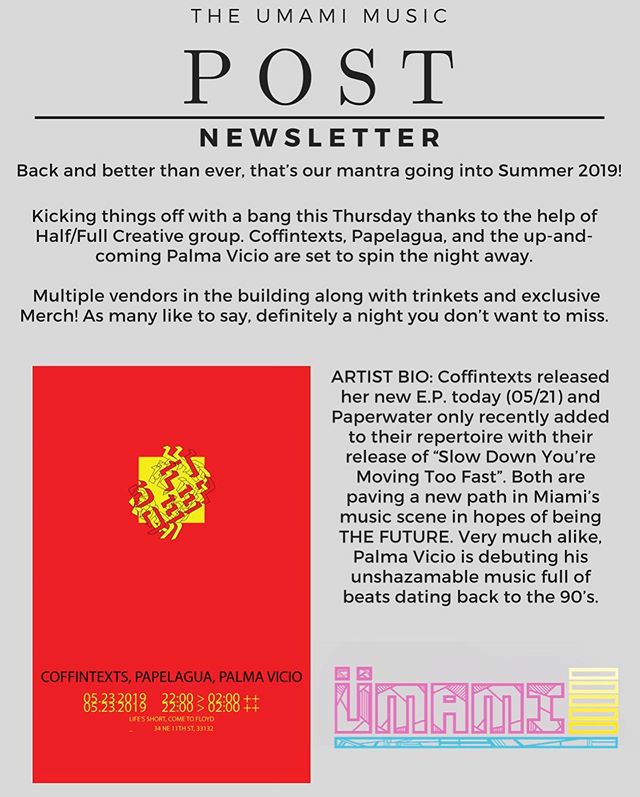 Got inspired by @coffintexts new E.P. “Weekend Couple” and did a little write up in preparation for 6 ft deep. Full blog on our website www.umamimusic.org. Don’t forget to RSVP (in bio) 🚀 See ya tomorrow fam! #localsonlocals