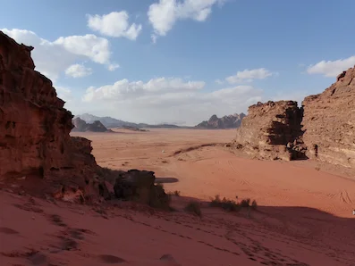 Towering heights and sloping dunes, Wadi Rum