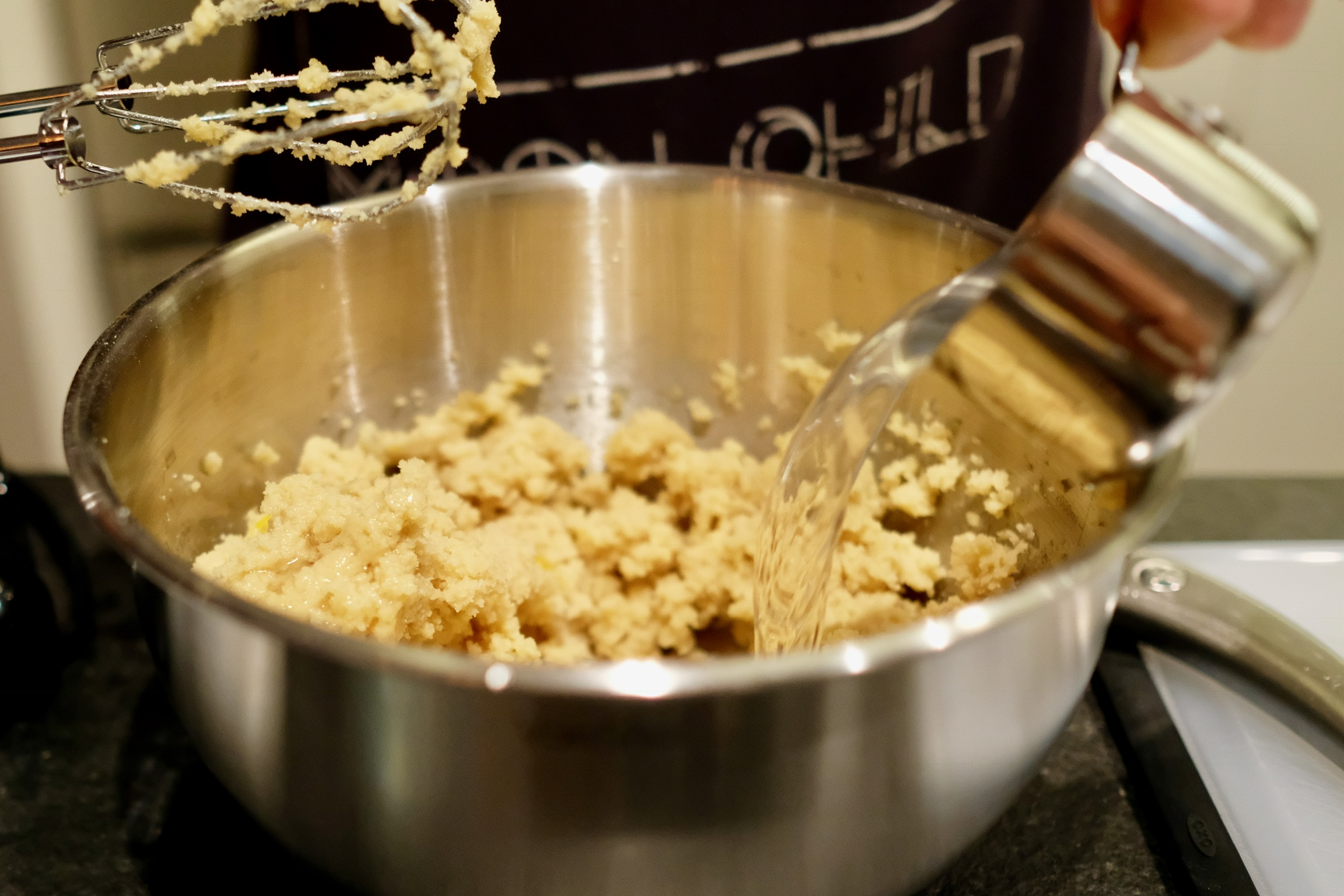 Add the melted coconut oil