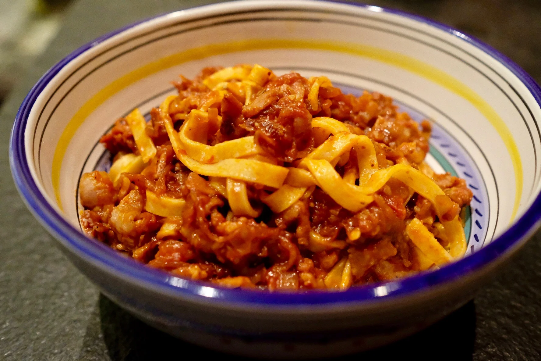 My favorite pasta du jour: Fettuccine all'Amatriciana!
