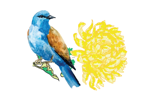 Bird with Yellow Flower.png