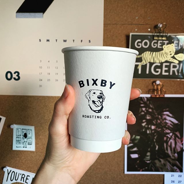 Thanks for the afternoon coffee @bixbycoffee ! It was the perfect treat during my walk with @ernestthebasenji . For folks on #westthirdstreet this afternoon, stop by the Bixby coffee truck to try a free cup of coffee before they move on to their next