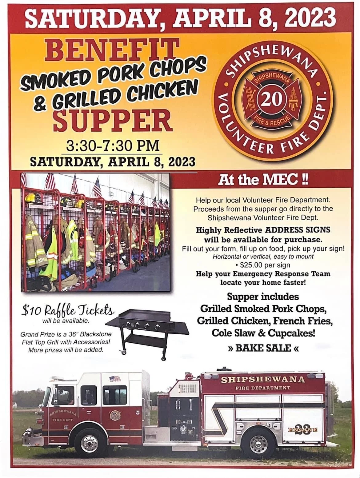 Shipshewana Fire Department Benefit Supper — The Michiana Event Center