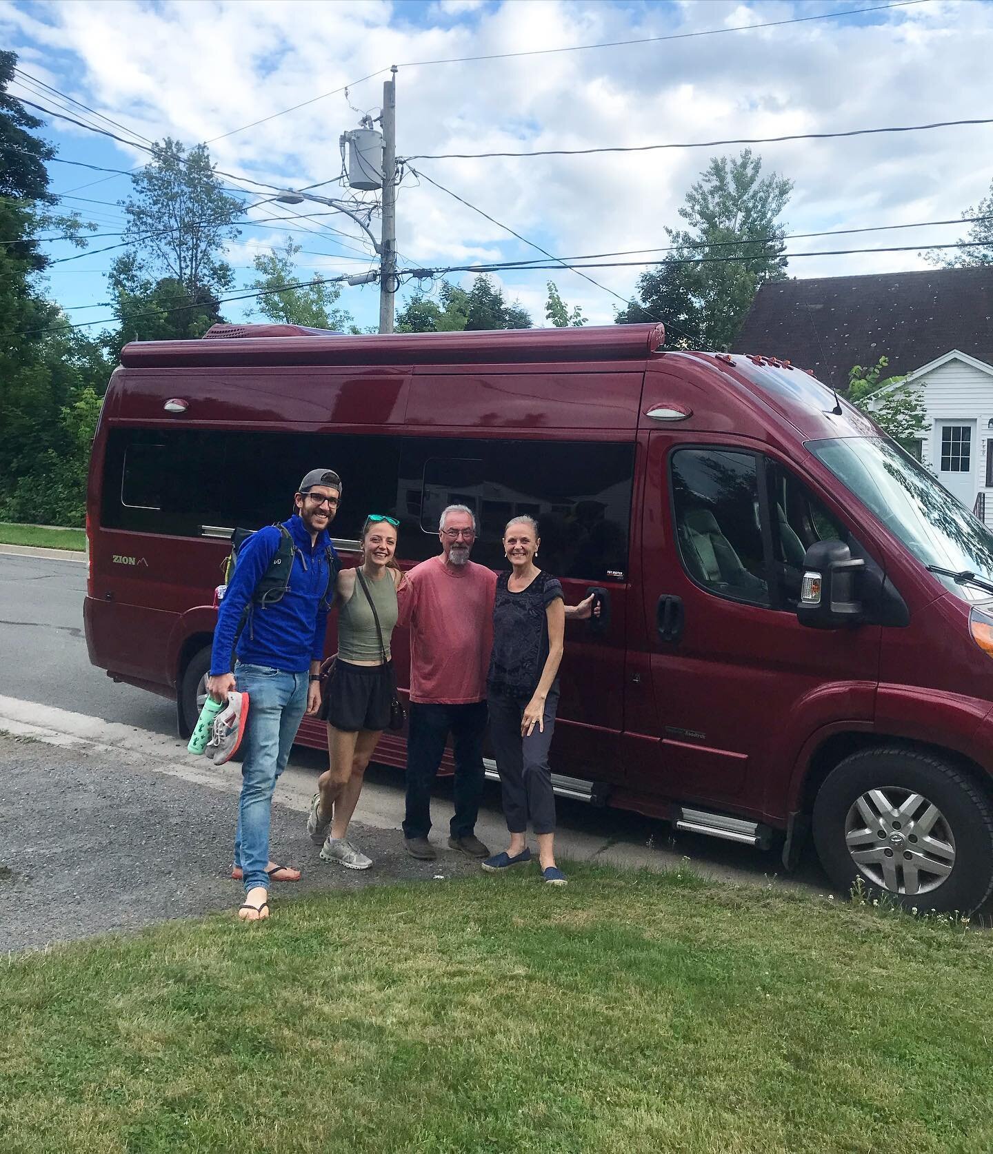 En route to @qcmegatrail! Getting there is part of the fun. We picked up half of our crew at a quick stopover in Fredericton, and are on the way in Ruby Van Go to Mont Sainte Anne. Woohooo! 

My race kicks off at 8pm tonight, and @adamfearnall starts