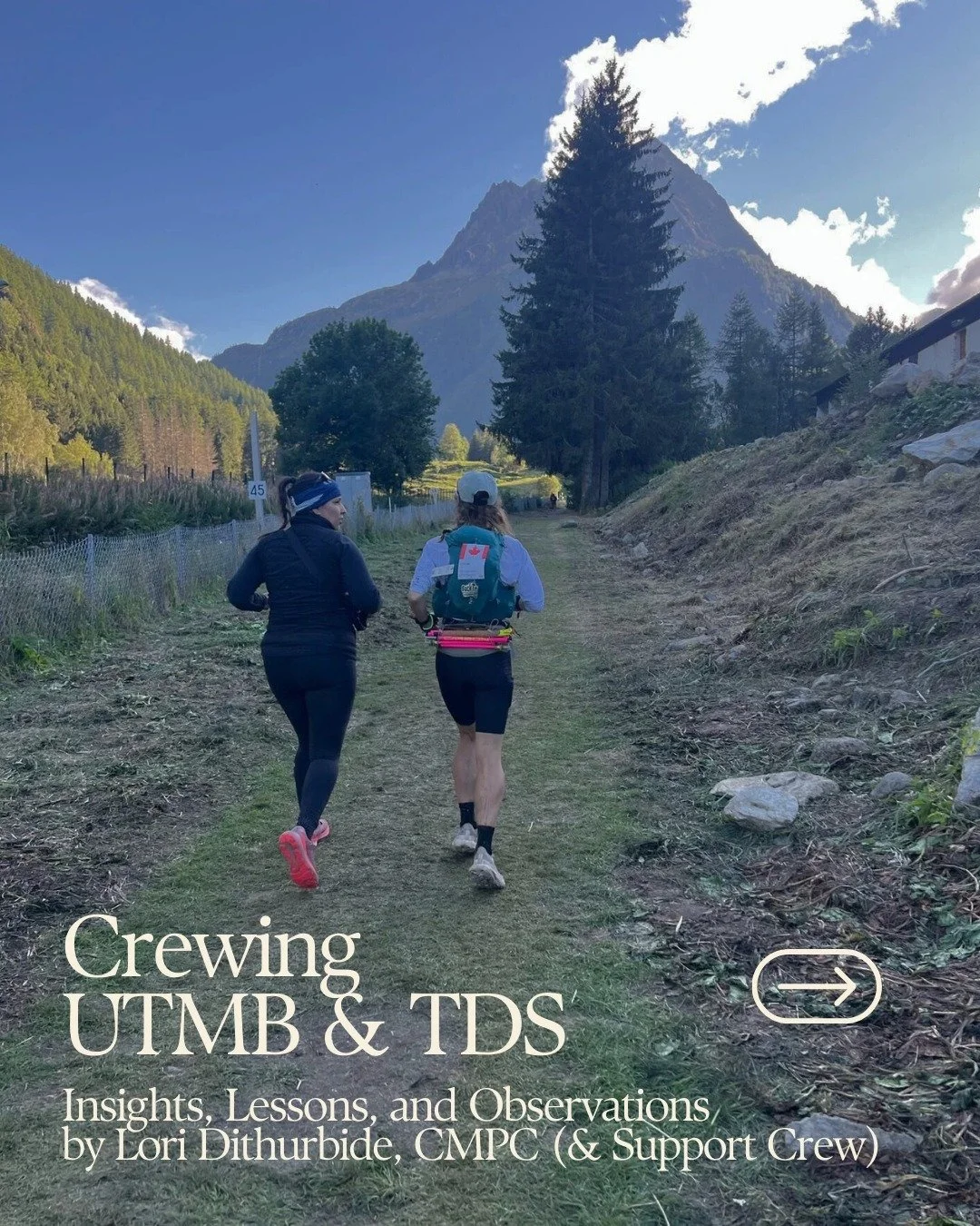 What goes into crewing two back-to-back 100 mile races in the alps? 

@Loridithurbide is a certified mental performance consultant (CMPC), an Associate Professor (and my former graduate thesis supervisor) at Dalhousie University, and a two-time membe
