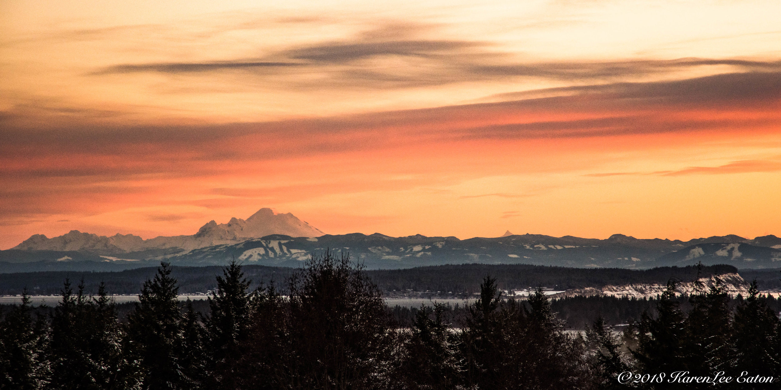 Baker Sunrise on a Snowy Morn