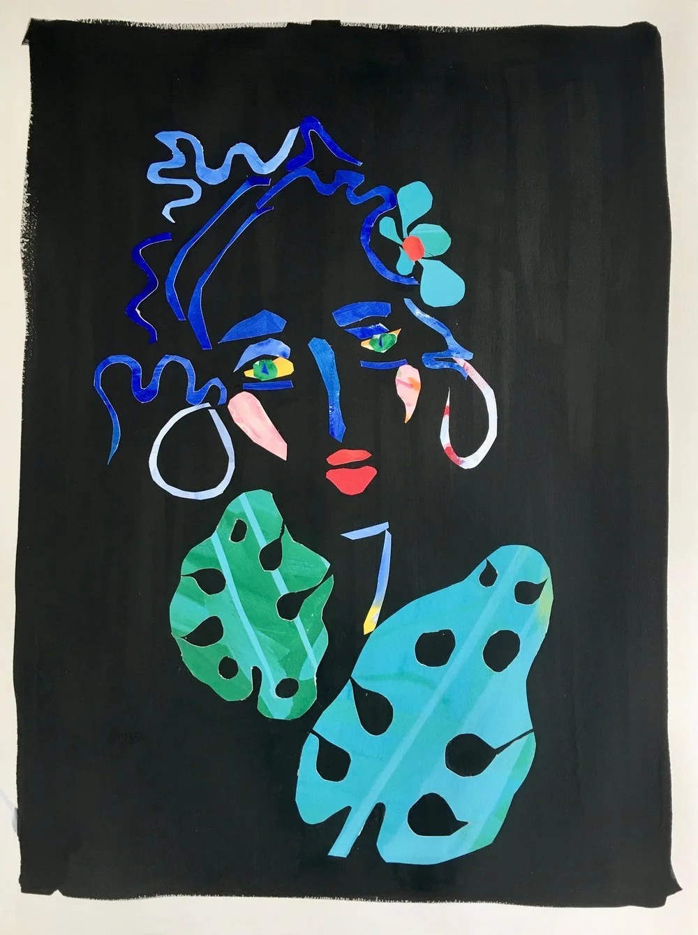 Collage, Tropical I, 30x23