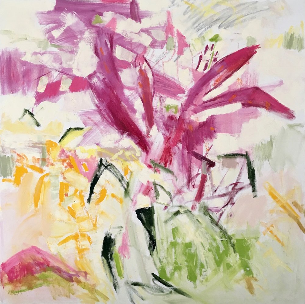 Asiatic Lilies, 43x43, $6,500.