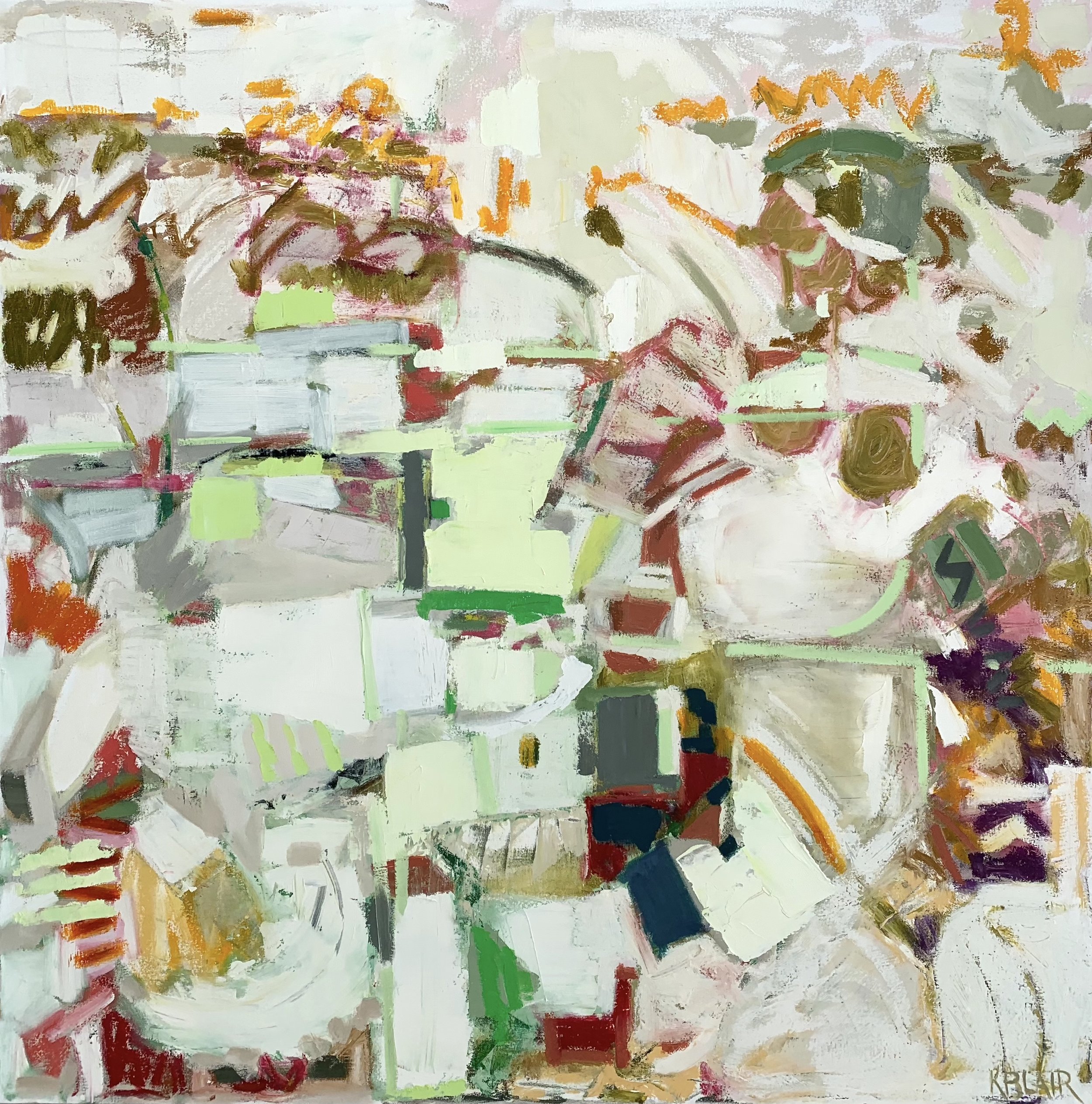 Early Spring Hillside, 43x43, $6,500.