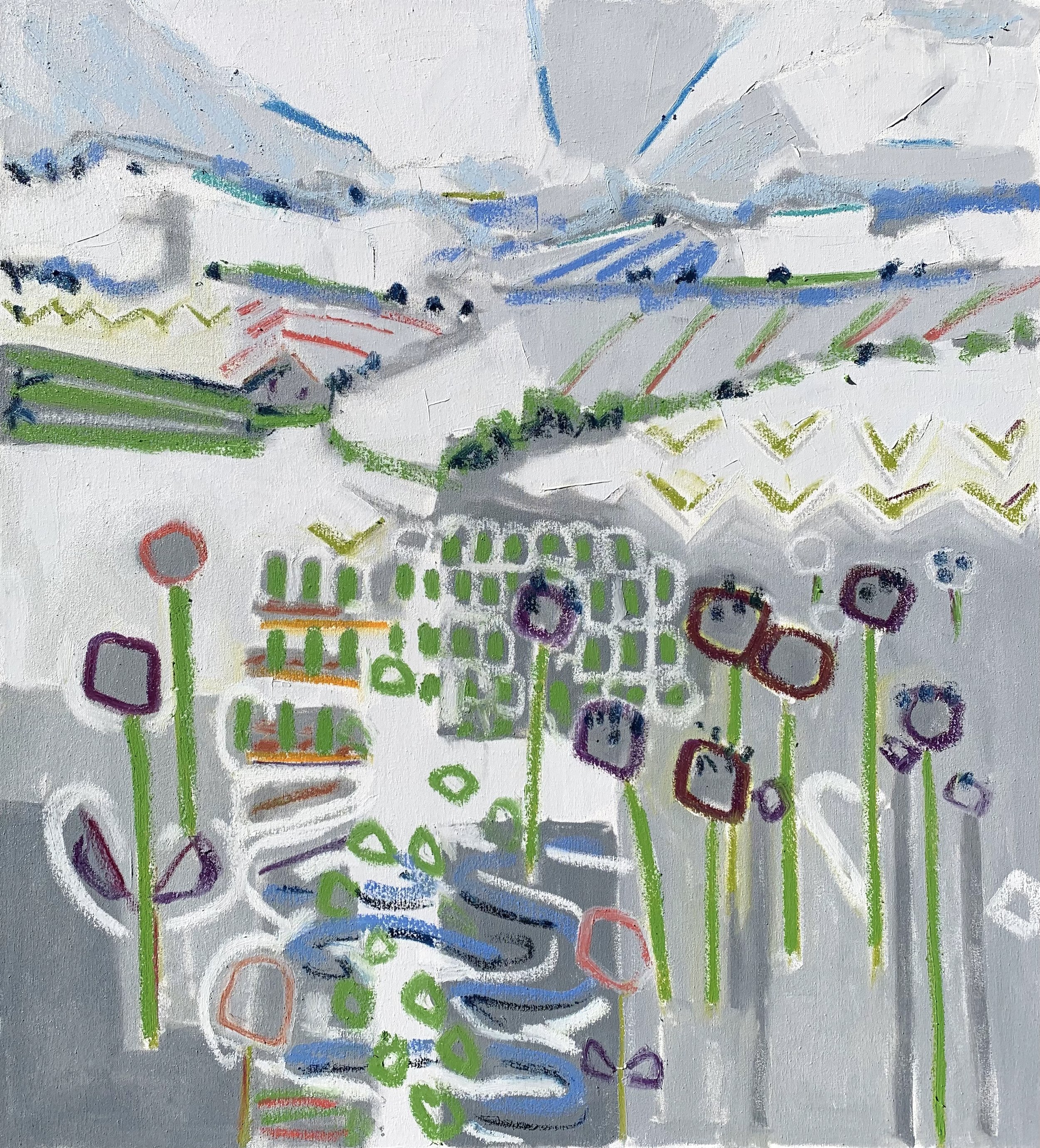 April Garden, 44x40, $6,000.