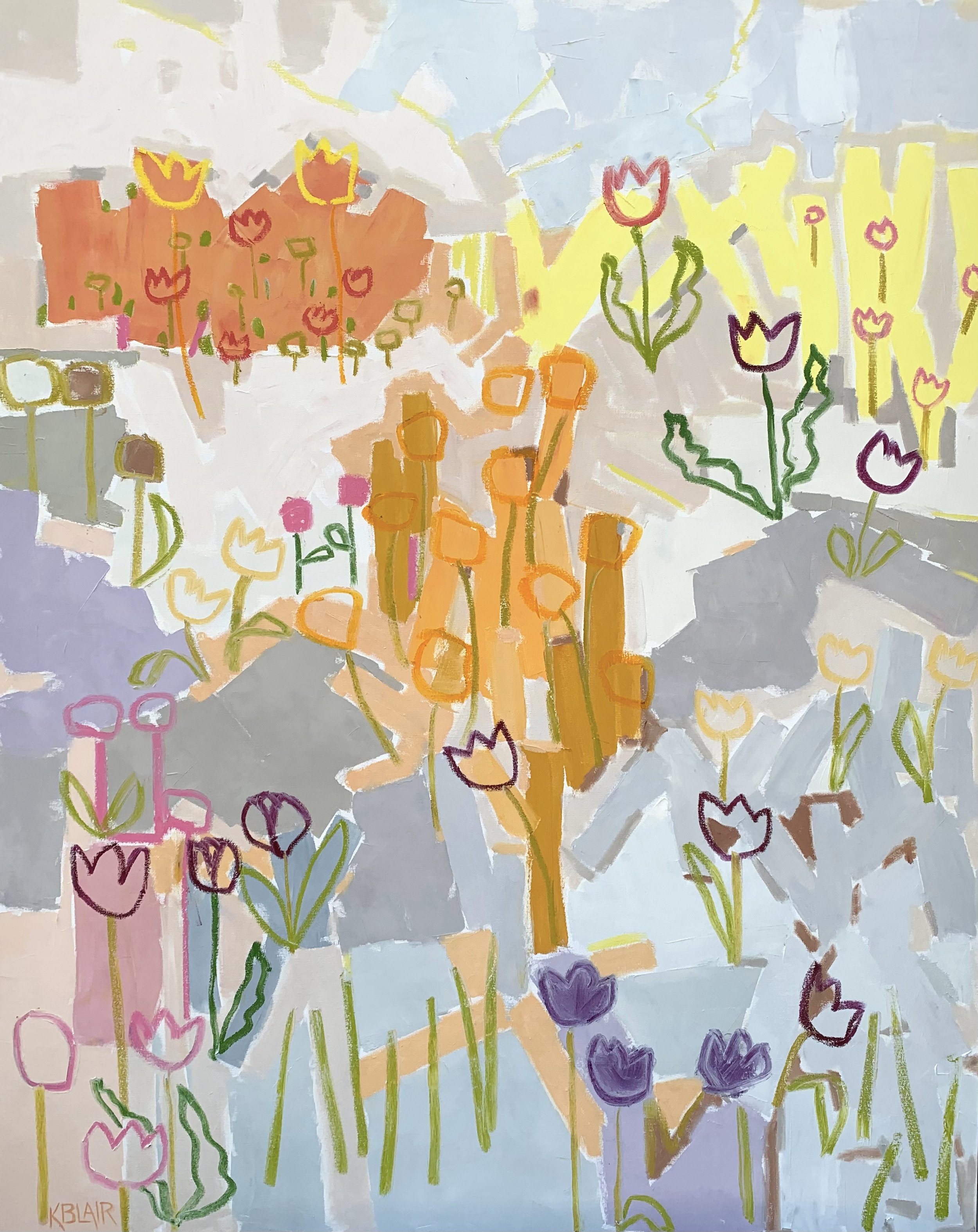 Garden with Tulips, 60x48, $8,000.