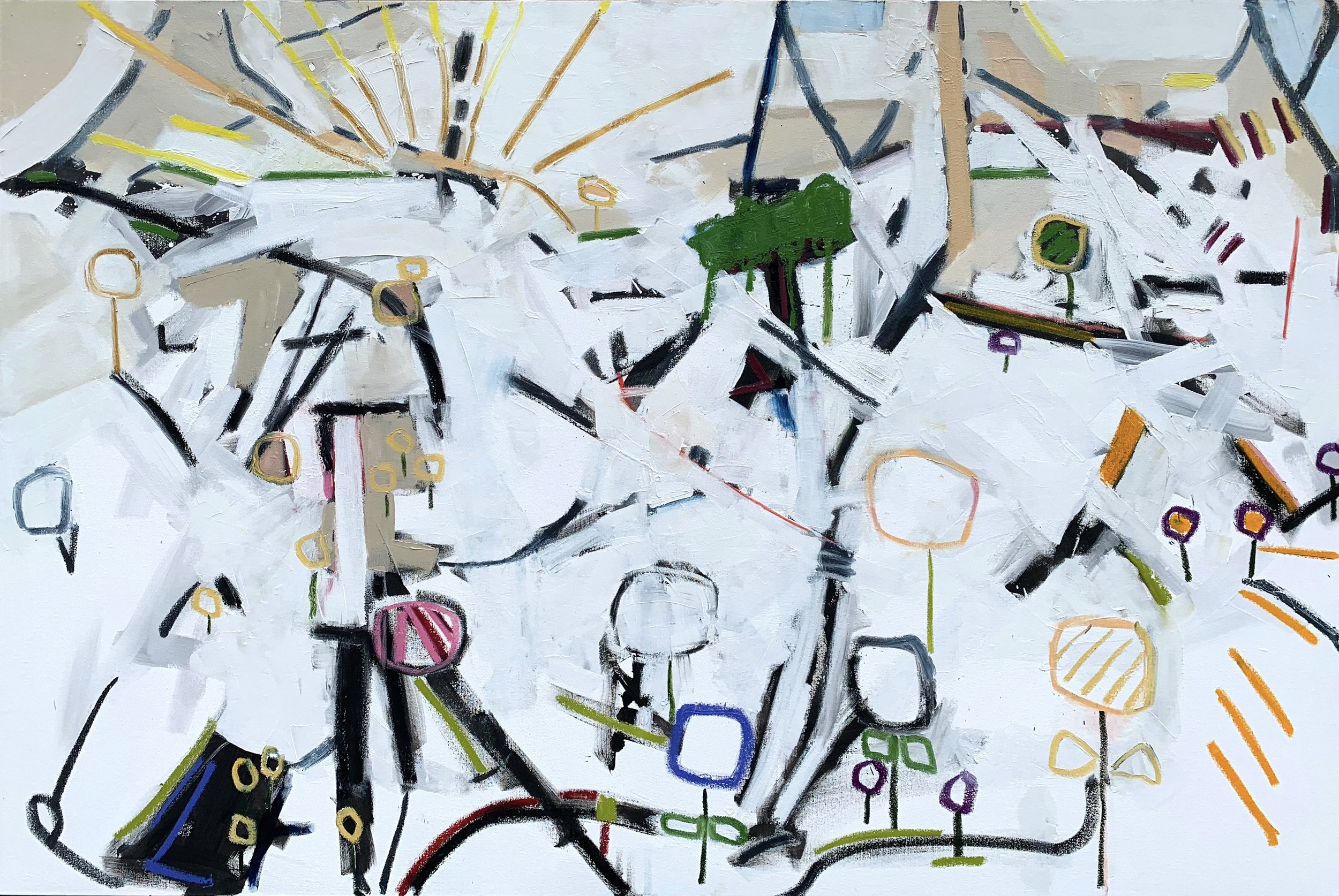 Hiking in Yellowstone, 48x72, $11,000.