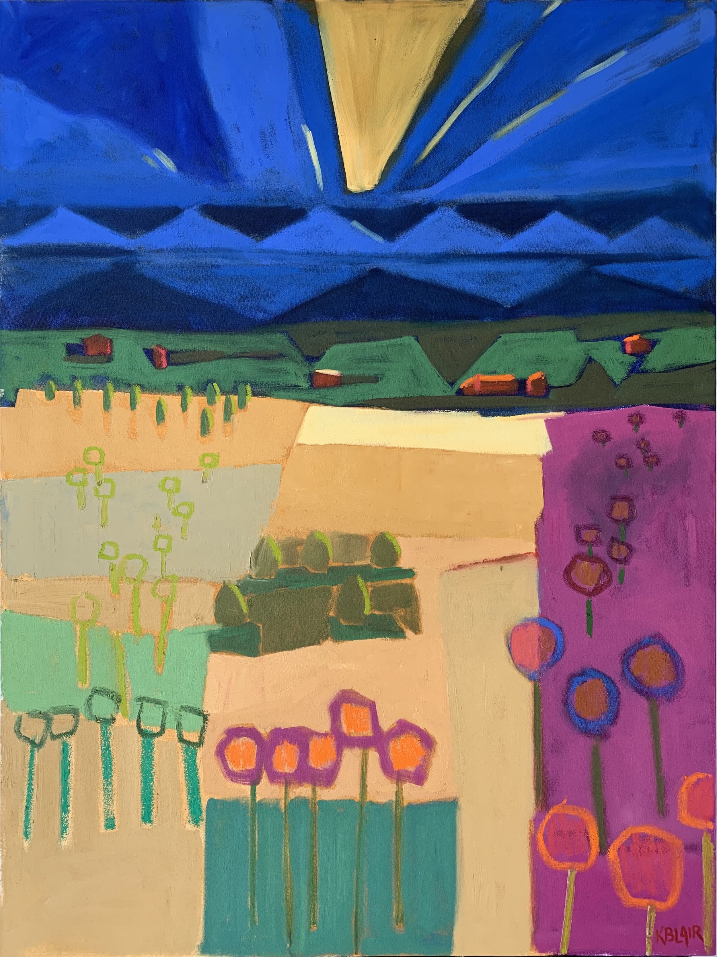 Shadow of the Mountain, 48x36, $6,000.